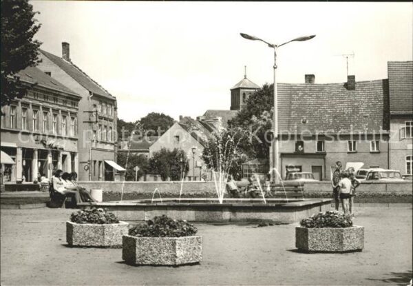 Storkow Mark Markt Springbrunnen