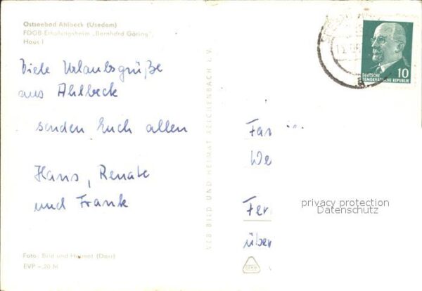 Ahlbeck Ostseebad FDGB Erholungsheim Bernhard Göring Haus – Bild 2