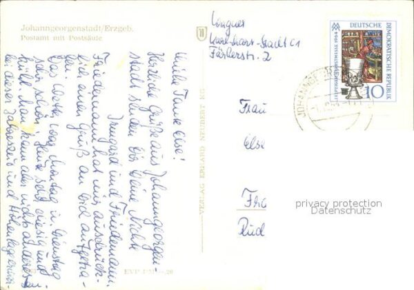 Johanngeorgenstadt Postamt Postsäule – Bild 2