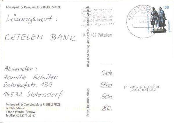 Petzow Ferienpark Campingplatz Riegelspitze Fr – Bild 2