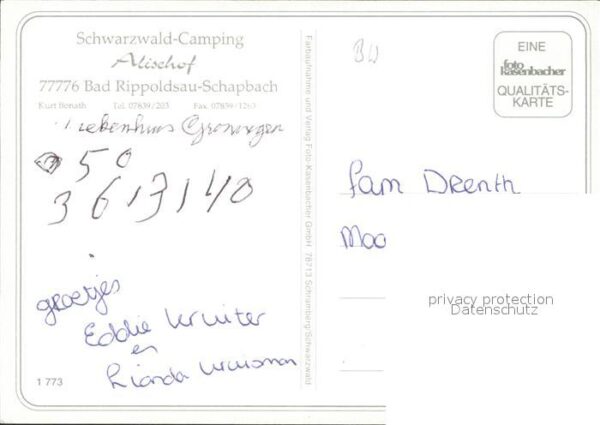 Bad Rippoldsau-Schapbach Schwarzwald Camping Aleschof – Bild 2