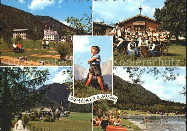 St Ulrich Pillersee Minigolfplatz Volkstanzgruppe Strand Ki