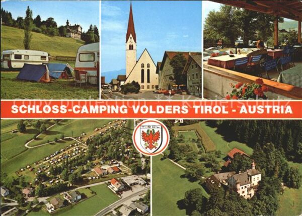Volders Schloss Camping Restaurant Kirche Wappe