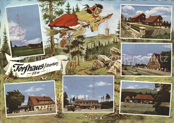 Torfhaus Harz Hotel Restaurant Sender Hexe Karikatur