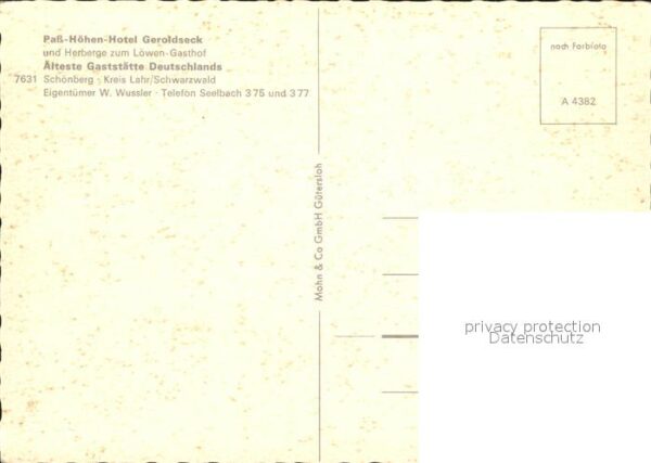 Schoenberg Seelbach Passhöhen Hotel Geroldseck Herberge Ält – Bild 2