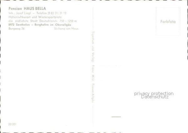 Berghofen Sonthofen Pension Haus Bella – Bild 2