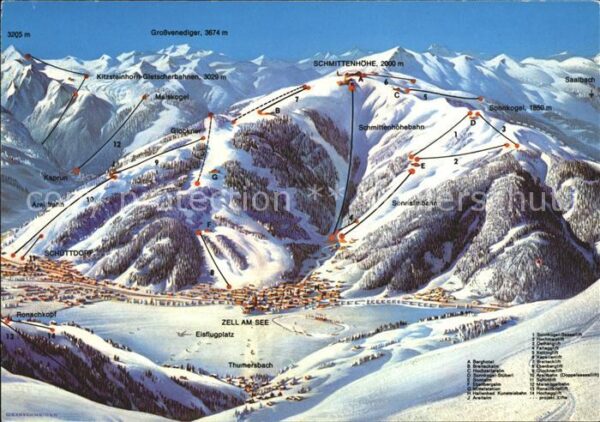 Zell See Übersichtskarte Skigebiet Salzburger La