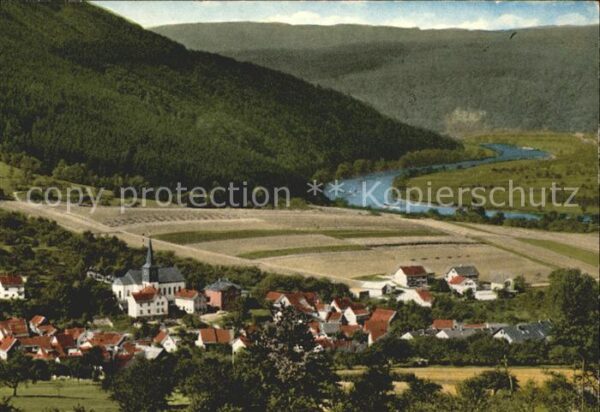 Freudenberg Baden Ortsansicht mit Kirche Cafe Pension Zum
