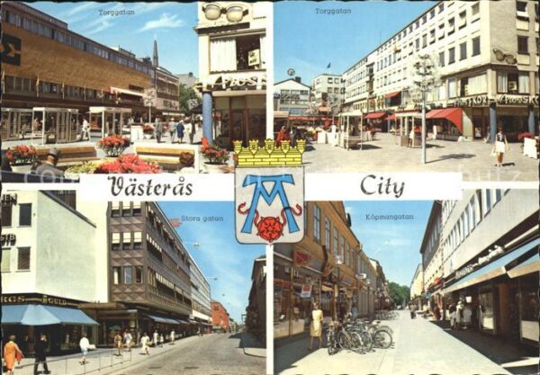 Vaesteras Torggatan Stora gatan Köpmangatan Wappe