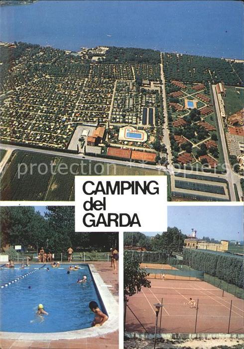Peschiera del Garda Camping del Garda Fliegeraufnahme Swimm