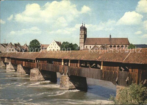 Bad Saeckingen Historische Rheinbrücke Holzbrücke Kirc