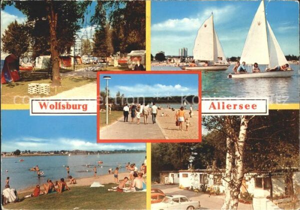 Wolfsburg Allersee Camping Strand Segelboot