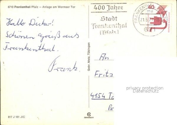 Frankenthal Pfalz Anlage am Wormser Tor Wasserspiele – Bild 2