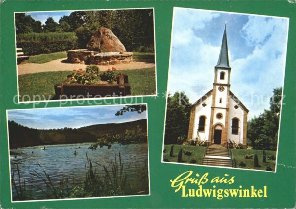Ludwigswinkel Evangelische Kirche Rösselbrunnen Enten
