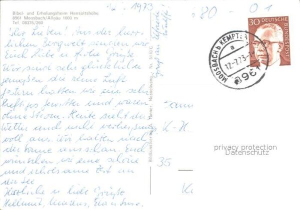 Moosbach Sulzberg Bibel und Erholungsheim Hensoltshöhe Ge – Bild 2