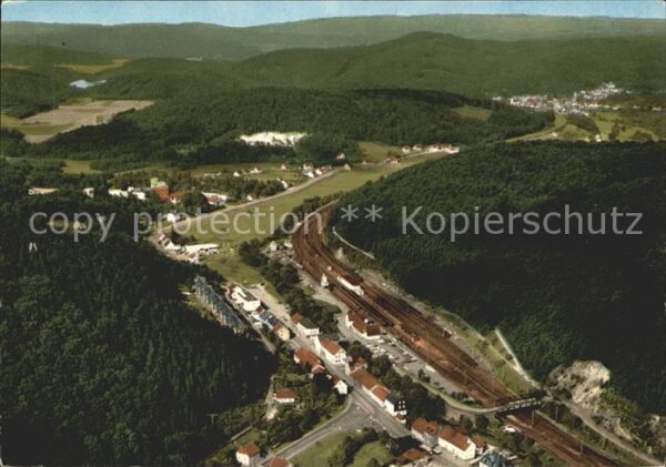 Tuerkismuehle Bahnhof Eisenbahn Fliegeraufnahme