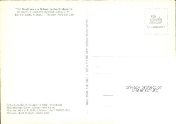 Forbach Baden Gasthaus zur Schwarzenbachtalsperre Hoc – Bild 2
