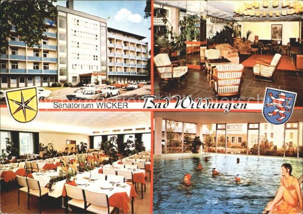 Bad Wildungen Sanatorium Wicker Speisesaal Hallenbad