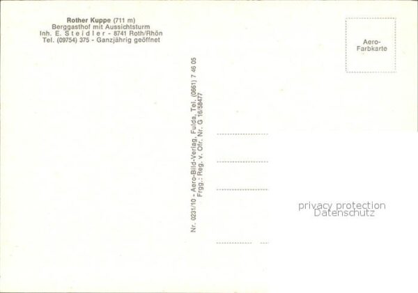 Roth Rhoen-Grabfeld Rother Kuppe Berggasthof Aussichtsturm – Bild 2