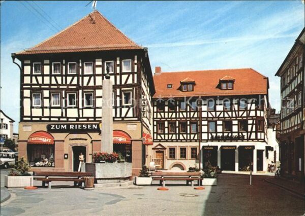 Buchen Odenwald Gasthaus Restaurant Zum Riesen Fachwerk
