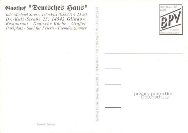 Glindow Gasthof Deutsches Haus Restaurant Saal – Bild 2