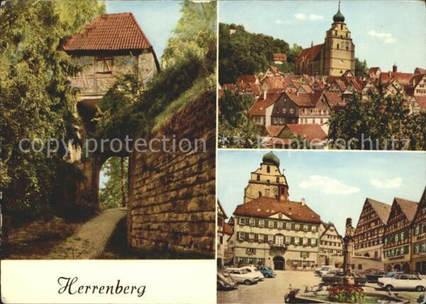 Herrenberg Gaeu Marktplatz Altstadt Kirche Stadtmauer T