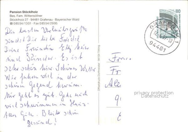 Grafenau Niederbayern Pension Stöcklholz Hallenbad Wandern Ba – Bild 2