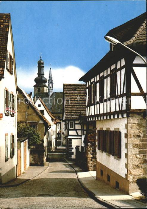 Bad Bergzabern Pfarrgasse Fachwerk Kirchturm Kneipphei