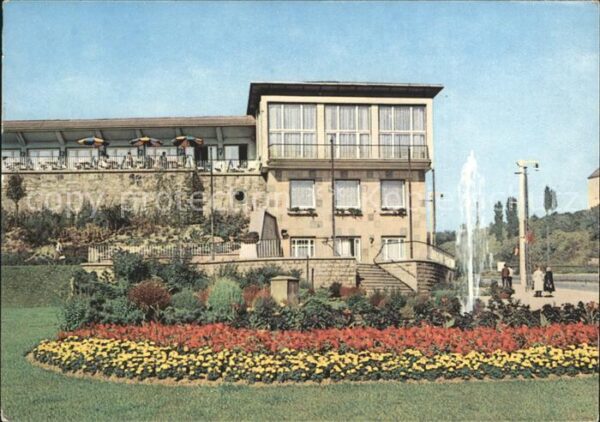 Nordhausen Thueringen HO Gaststätte Stadt Terrasse Blumenbeet