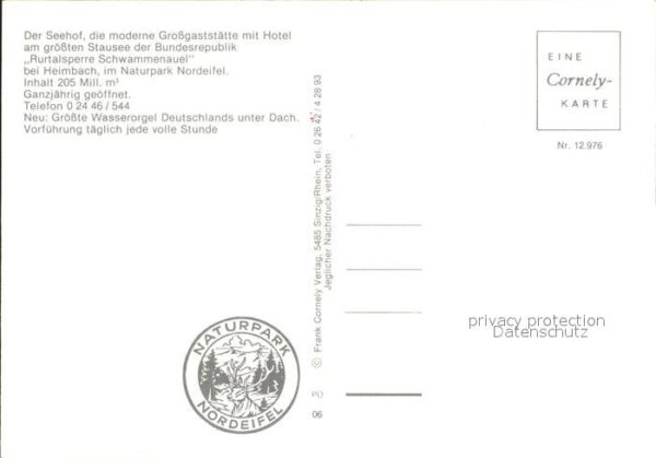 Heimbach Eifel Gaststätte Hotel Seehof Rursee Rurtalsp – Bild 2