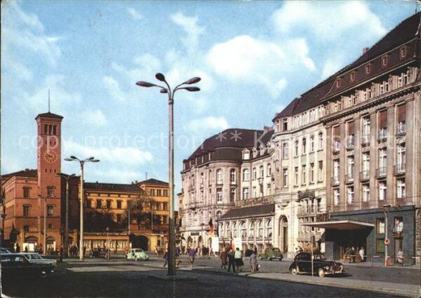 Erfurt Bahnhofsplatz mit Interhotel Erfurter H