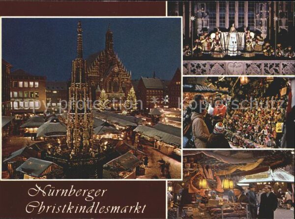 Nuernberg Nürnberger Christkindlesmarkt bei Nacht