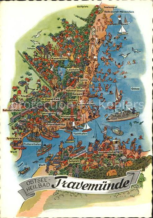 Travemuende Ostseebad Ostseebad Illustration aus der Vogelsch