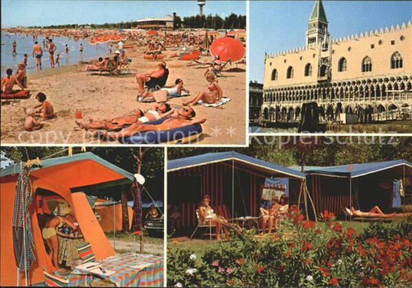Cavallino Venezia Camping Union Lido Strandpartie Zelte P