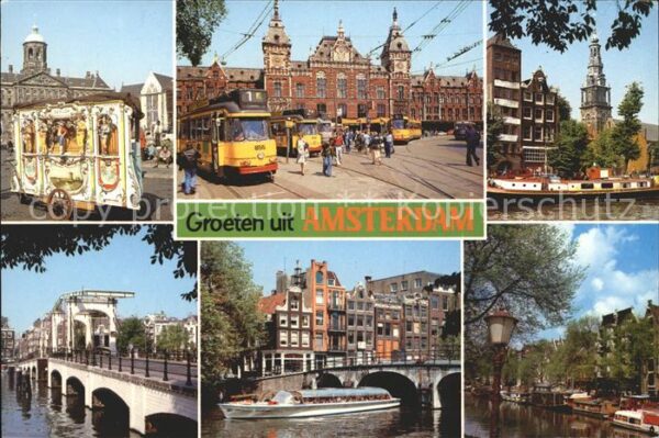 Amsterdam Niederlande Spielwagen Bahnhof Zugbrücke Grachten F