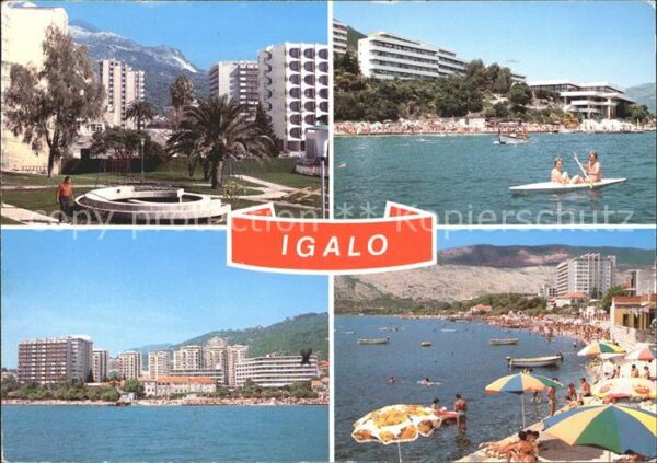Igalo Hochhäuser Hotels Strandpartien