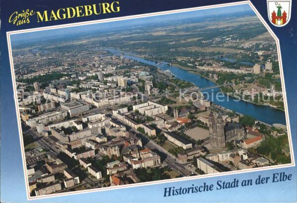 Magdeburg Elbe Fliegeraufnahme