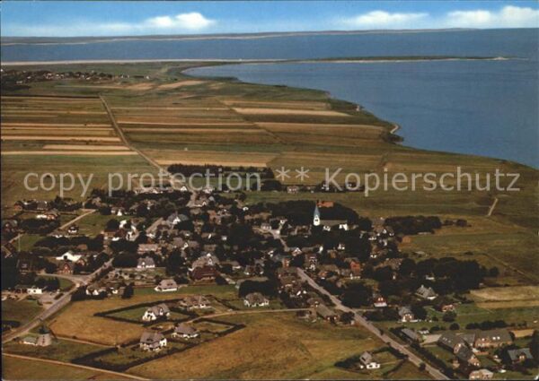 Nebel Amrum Nordseebad Fliegeraufnahme