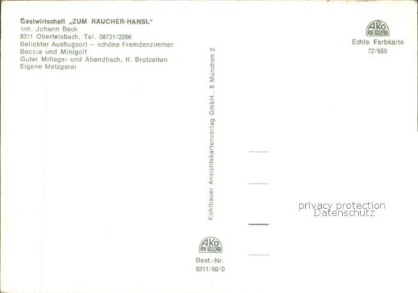 Oberteisbach Gastwirtschaft Zum Räucher Hansl Kapell – Bild 2