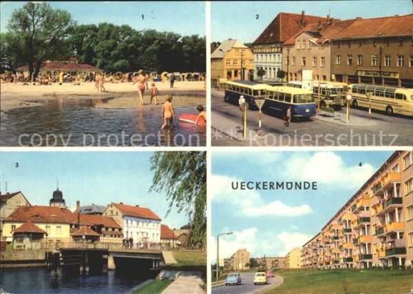 Ueckermuende Mecklenburg Vorpommern Haffbad Karl Marx Platz Hafen Neubauten