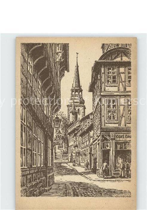 Hildesheim Künstlerkarte Burgstrasse Sankt Michael