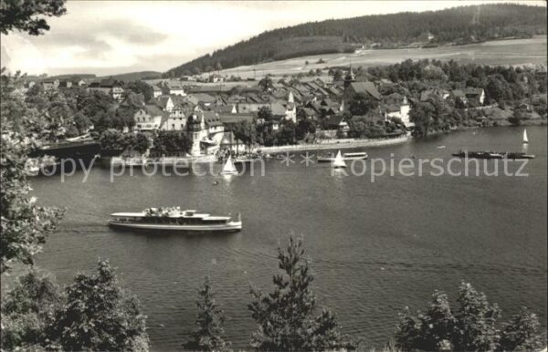 Saalburg Saale am Stausee der Bleiloch Saaletalsperre