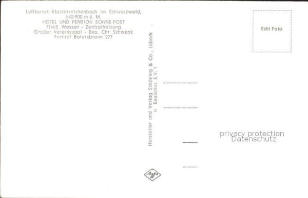 Klosterreichenbach Hotel Pension Sonne Post Gaststube – Bild 2