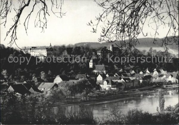 Herstelle Weser mit Benediktinerabtei und Burg