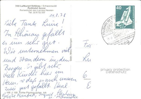 Schoenau Schwarzwald Totalansicht Parkhotel Sonne – Bild 2