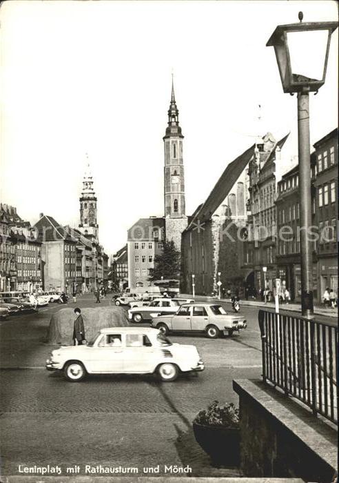 Goerlitz Sachsen Leninplatz mit Rathausturm und Mönch