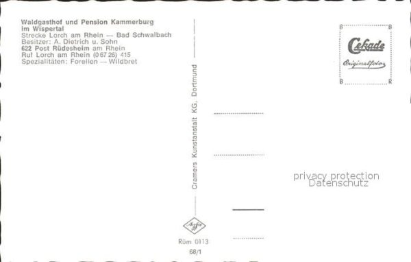 Ruedesheim Rhein Waldgasthof-Pension Kammerburg Wisperta – Bild 2