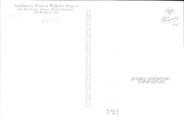Guenne Gasthaus-Pension Wilhelm Jürgens Fliege – Bild 2