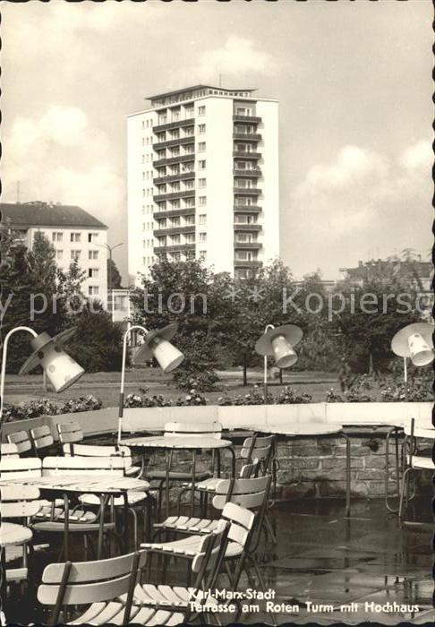 Karl-Marx-Stadt Terrasse Roter Turm Hochhaus