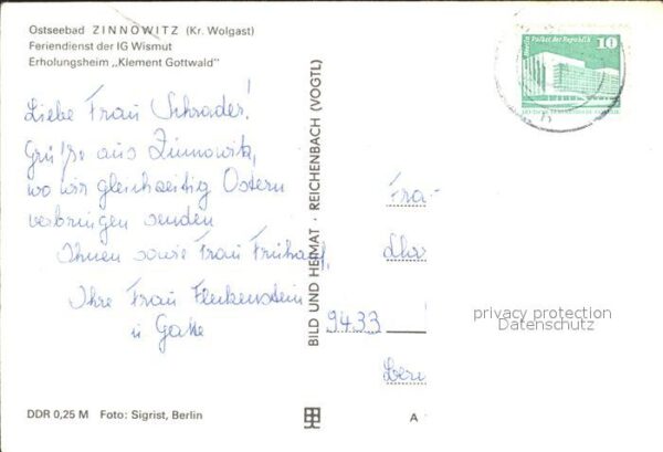 Zinnowitz Ostseebad Usedom Erholungsheim Klement Gottwald – Bild 2
